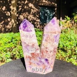 2 Pieces 6.42LB Natural Dreamy amethyst multiple pointed pillar healing 1160