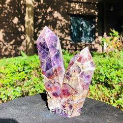 2 Pieces 6.42LB Natural Dreamy amethyst multiple pointed pillar healing 1160