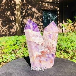2 Pieces 6.42LB Natural Dreamy amethyst multiple pointed pillar healing 1160
