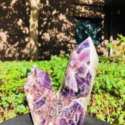 2 Pieces 6.42LB Natural Dreamy amethyst multiple pointed pillar healing 1160