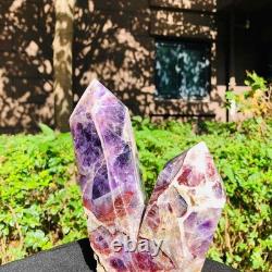 2 Pieces 6.42LB Natural Dreamy amethyst multiple pointed pillar healing 1160