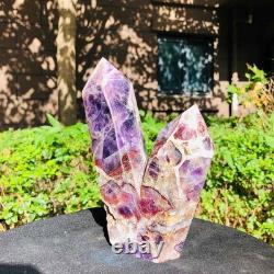 2 Pieces 6.42LB Natural Dreamy amethyst multiple pointed pillar healing 1160