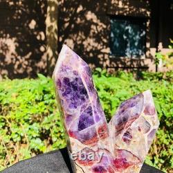 2 Pieces 6.42LB Natural Dreamy amethyst multiple pointed pillar healing 1160