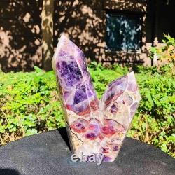 2 Pieces 6.42LB Natural Dreamy amethyst multiple pointed pillar healing 1160