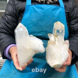 2 Pieces 6.51LB Natural Clear Quartz Crystal Cluster Mineral Specimen 2883