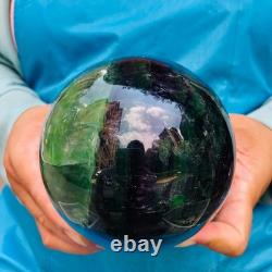 2 Pieces 7.85LB Natural Beautiful Fluorite Energy Magic Crystal Ball Healing 883