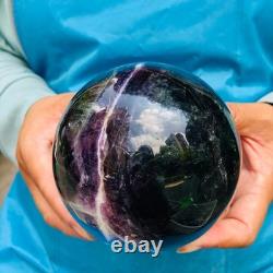 2 Pieces 7.85LB Natural Beautiful Fluorite Energy Magic Crystal Ball Healing 883