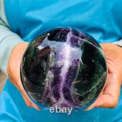 2 Pieces 7.85LB Natural Beautiful Fluorite Energy Magic Crystal Ball Healing 883