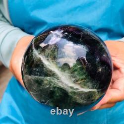 2 Pieces 7.85LB Natural Beautiful Fluorite Energy Magic Crystal Ball Healing 883