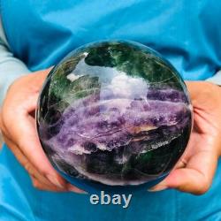 2 Pieces 7.85LB Natural Beautiful Fluorite Energy Magic Crystal Ball Healing 883