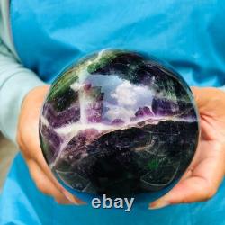 2 Pieces 7.85LB Natural Beautiful Fluorite Energy Magic Crystal Ball Healing 883