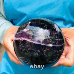 2 Pieces 7.85LB Natural Beautiful Fluorite Energy Magic Crystal Ball Healing 883