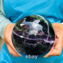 2 Pieces 7.85LB Natural Beautiful Fluorite Energy Magic Crystal Ball Healing 883