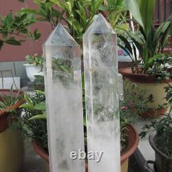 2 Pieces NATURAL CLEAR quartz crystal point healing