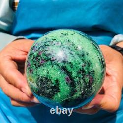 2 pieces 1890g Top Natural Red-Green Treasure Ball Quartz Crystal Healing 2069