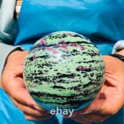 2 pieces 1890g Top Natural Red-Green Treasure Ball Quartz Crystal Healing 2069