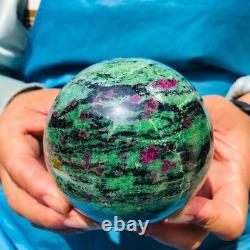 2 pieces 1890g Top Natural Red-Green Treasure Ball Quartz Crystal Healing 2069