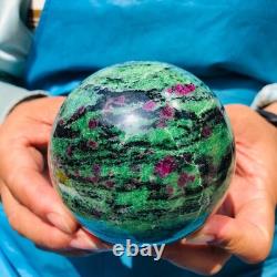 2 pieces 1890g Top Natural Red-Green Treasure Ball Quartz Crystal Healing 2069