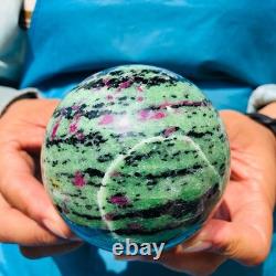 2 pieces 1890g Top Natural Red-Green Treasure Ball Quartz Crystal Healing 2069