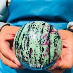 2 pieces 1890g Top Natural Red-Green Treasure Ball Quartz Crystal Healing 2069