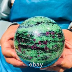 2 pieces 1890g Top Natural Red-Green Treasure Ball Quartz Crystal Healing 2069