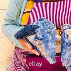 2 pieces 1960g Rare Blue Crystal Natural Kyanite Rough Gem mineral Specimen 1917