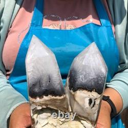 2 pieces 2880g Natural Volcanic Agate multiple Pointed Pillars Specimens 2227