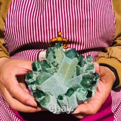 2 pieces 3.5LB Rare Twinkling Green Phantom Quartz Crystal Cluster Specimen 1822