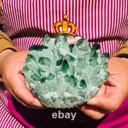 2 pieces 3.5LB Rare Twinkling Green Phantom Quartz Crystal Cluster Specimen 1822