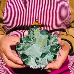 2 pieces 3.5LB Rare Twinkling Green Phantom Quartz Crystal Cluster Specimen 1822