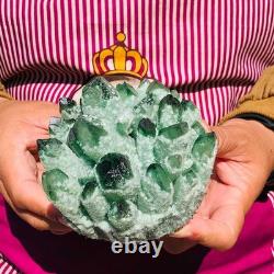 2 pieces 3.5LB Rare Twinkling Green Phantom Quartz Crystal Cluster Specimen 1822