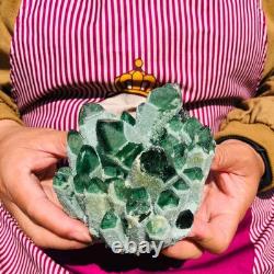 2 pieces 3.5LB Rare Twinkling Green Phantom Quartz Crystal Cluster Specimen 1822