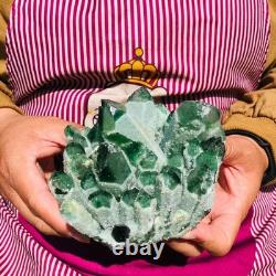 2 pieces 3.5LB Rare Twinkling Green Phantom Quartz Crystal Cluster Specimen 1822