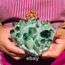 2 pieces 3.5LB Rare Twinkling Green Phantom Quartz Crystal Cluster Specimen 1822