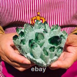 2 pieces 3.5LB Rare Twinkling Green Phantom Quartz Crystal Cluster Specimen 1822