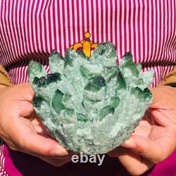2 pieces 3.5LB Rare Twinkling Green Phantom Quartz Crystal Cluster Specimen 1822