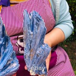 2 pieces 3.6LB Rare Natural Beautiful Blue With Crystal Quartz Specimen 1901