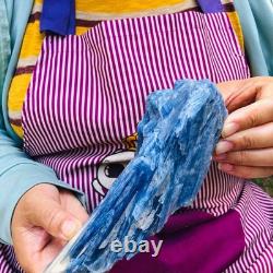 2 pieces 3.6LB Rare Natural Beautiful Blue With Crystal Quartz Specimen 1901