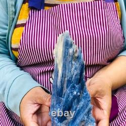 2 pieces 3.6LB Rare Natural Beautiful Blue With Crystal Quartz Specimen 1901