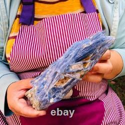 2 pieces 3.6LB Rare Natural Beautiful Blue With Crystal Quartz Specimen 1901