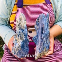2 pieces 3.6LB Rare Natural Beautiful Blue With Crystal Quartz Specimen 1901