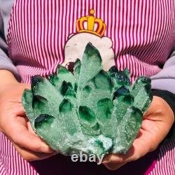 2 pieces 3.78LB Rare Twinkling Green Phantom Quartz Crystal Cluster Healing 706