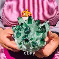 2 pieces 3.78LB Rare Twinkling Green Phantom Quartz Crystal Cluster Healing 706