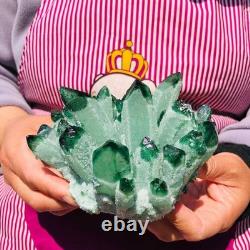 2 pieces 3.78LB Rare Twinkling Green Phantom Quartz Crystal Cluster Healing 706