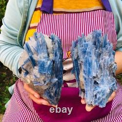 2 pieces 4.2LB Rare Natural Beautiful Blue With Crystal Quartz Specimen 1897