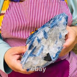 2 pieces 4.2LB Rare Natural Beautiful Blue With Crystal Quartz Specimen 1897
