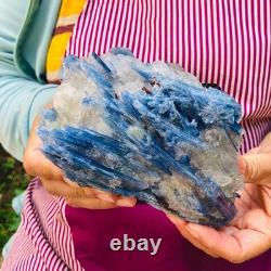 2 pieces 4.2LB Rare Natural Beautiful Blue With Crystal Quartz Specimen 1897