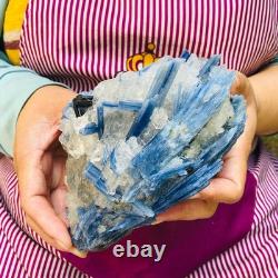 2 pieces 4.2LB Rare Natural Beautiful Blue With Crystal Quartz Specimen 1897