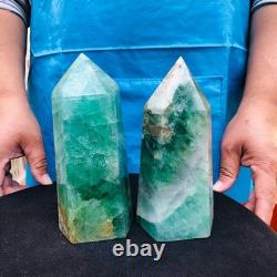 2 pieces 4.31LB Natural fluorite obelisk quartz crystal reiki healing 2722