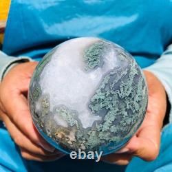 2 pieces 4.35LB Natural Water Grass Agate Ball Quartz Crystal Specimen 2106
